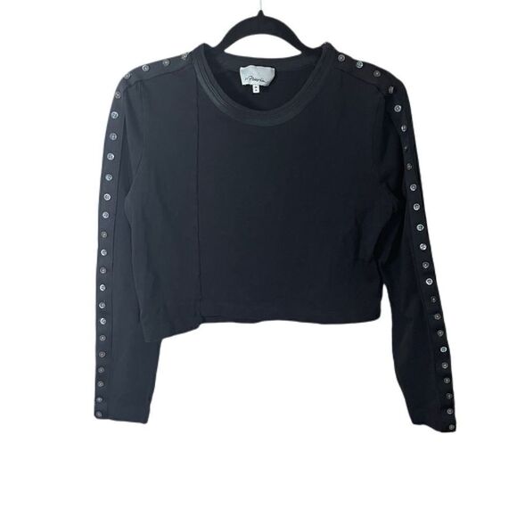 3•1 Phillip Lim Cropped Long Sleeve T-Shirt Sz M - Picture 2 of 8